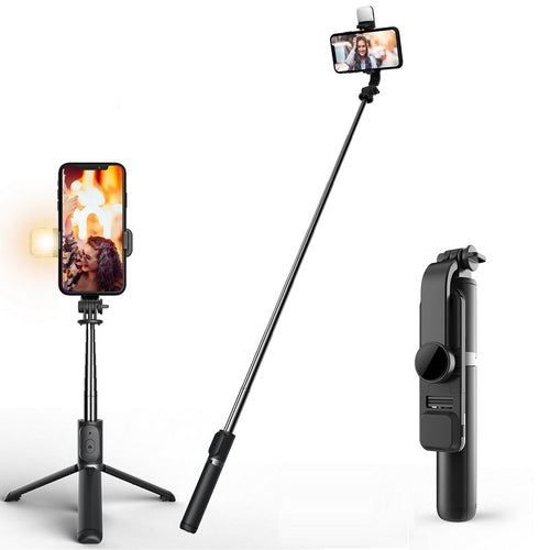 Selfie Stick Extendable Mini Tripod with Bluetooth Remote