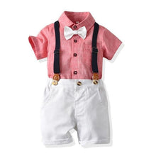 Load image into Gallery viewer, Boys 4PCS Gentleman Bowtie Overall
