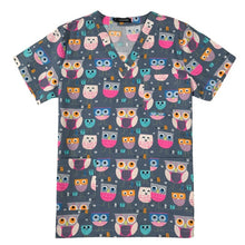 Load image into Gallery viewer, Breathable Cartoon Print Surgical V-Neck Nursing Scrub Tops - Unisex
