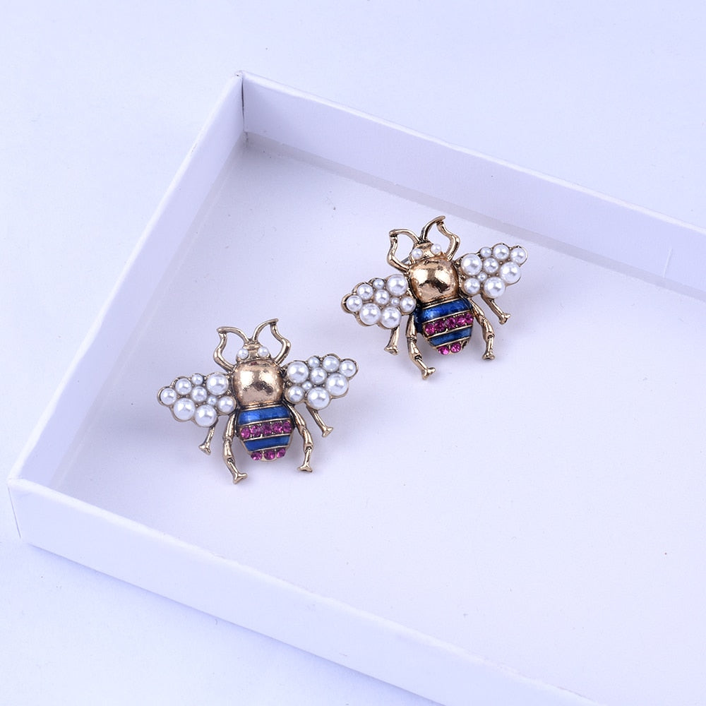 Bee Pearl Earrings Bumblebee