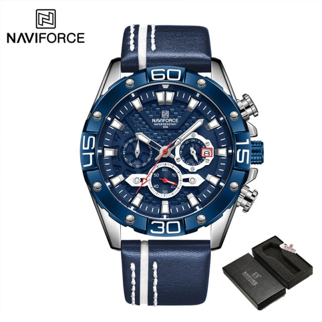 NAVIFORCE Men’s Watch with Military leather Strap