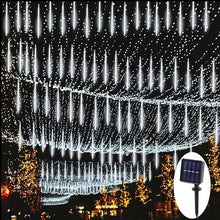 Load image into Gallery viewer, Solar Meteor Shower Falling Rain LED String Lights
